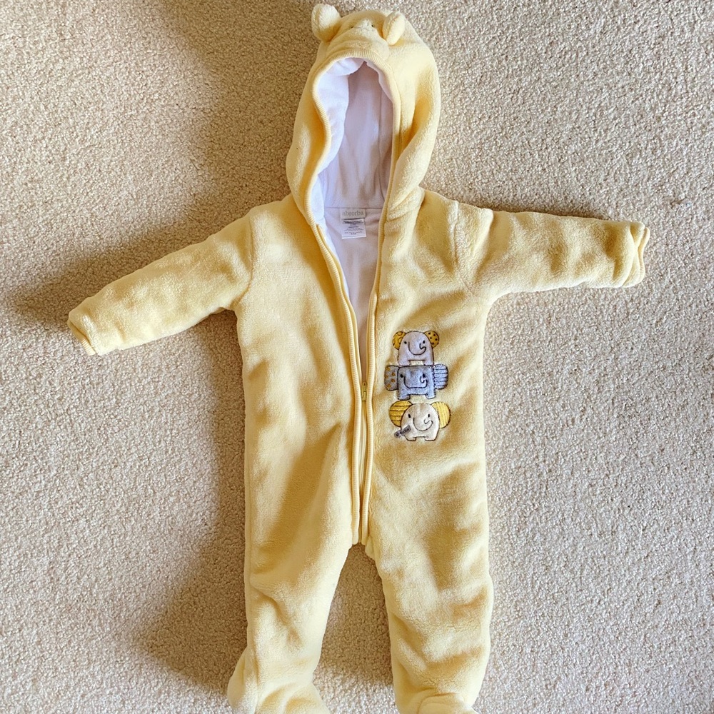 6-9 month 1 piece yellow fleece coverall by Absorba